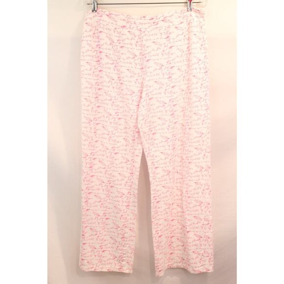 Lilly Pulitzer Pajama Set Womens Large Flamingo Print Button Up Sleepwear - Picture 6 of 15